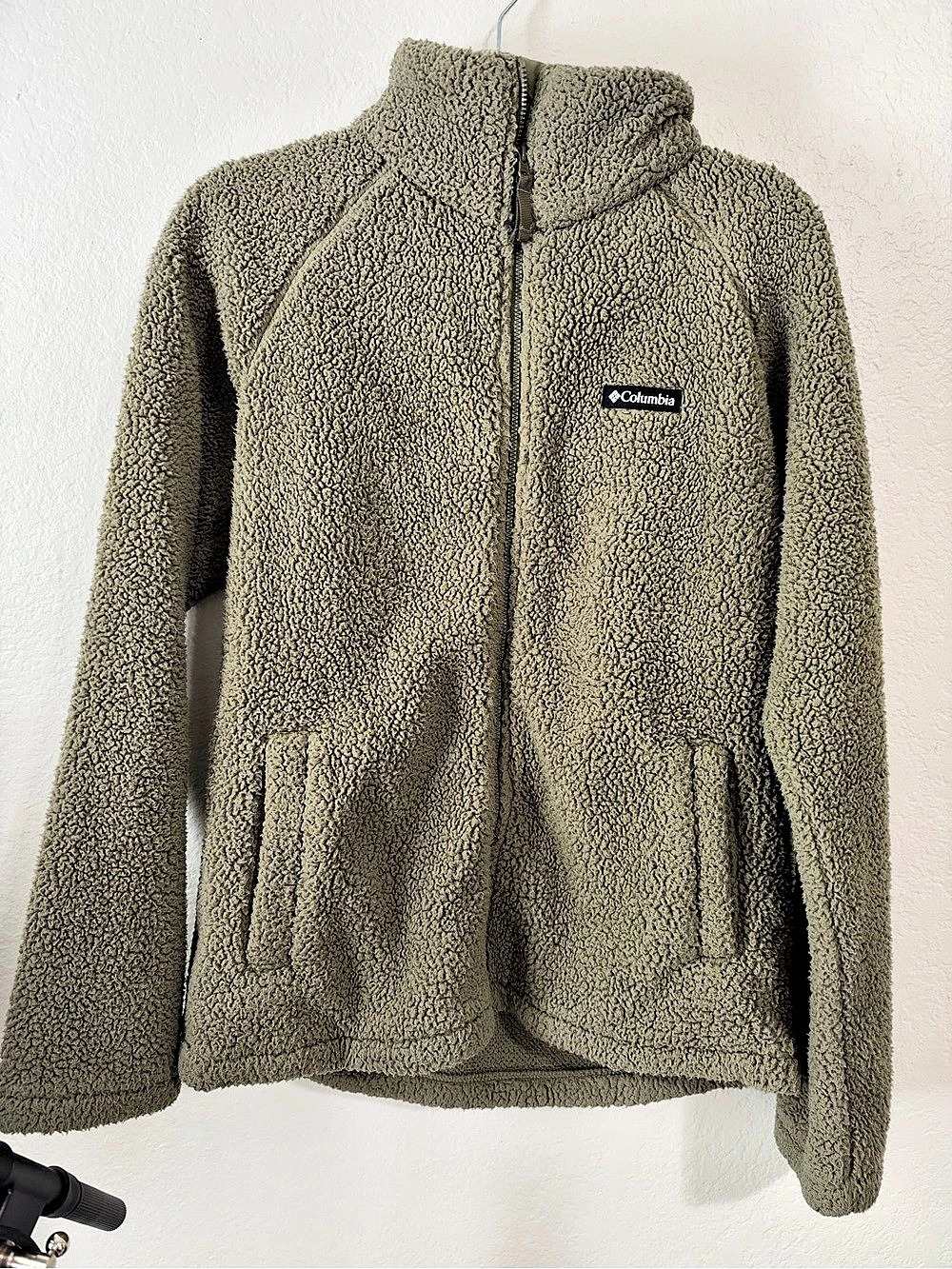 Columbia Teddy Army Green Full-Zip Fleece Jacket